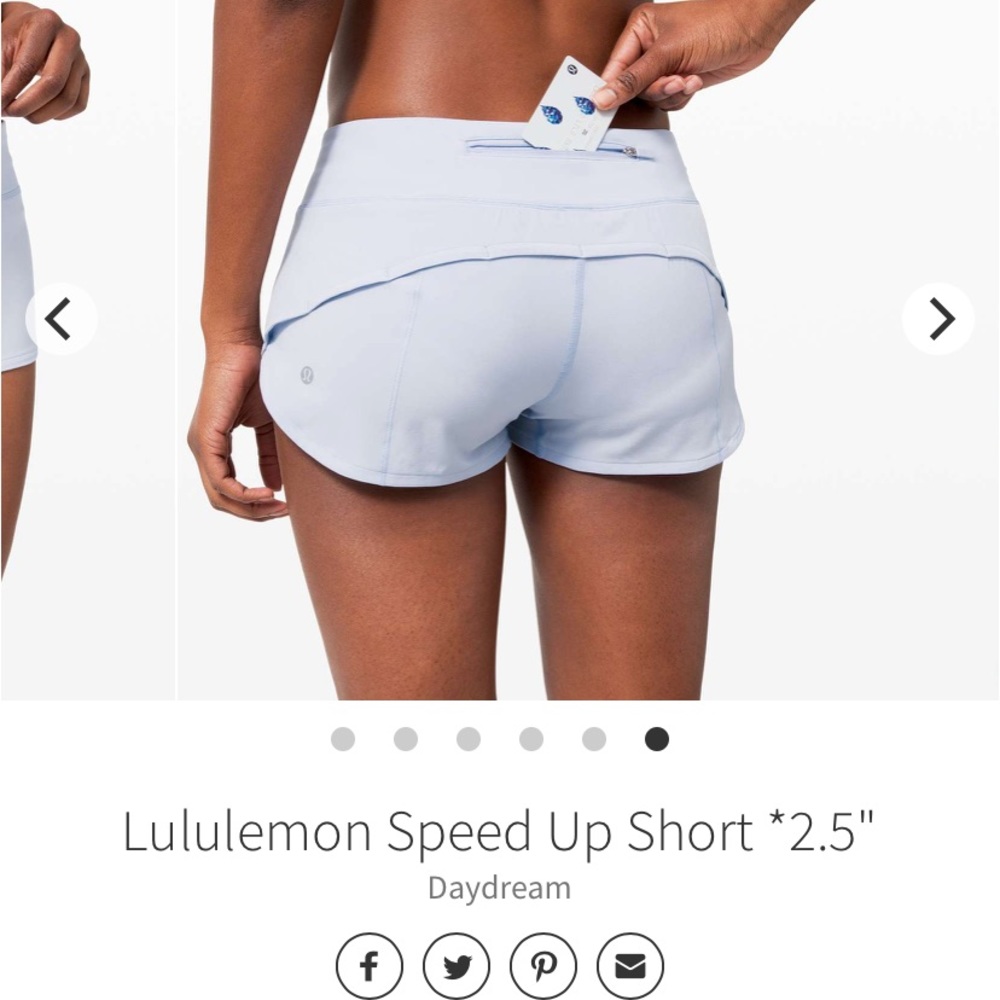 Lululemon speed up short 2.5 “ inseam, size 8
